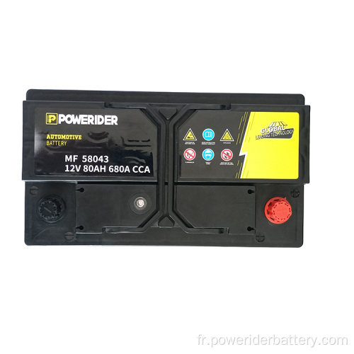 12V 80AH 58043 MF Batterie de départ de voiture au plomb-acidité